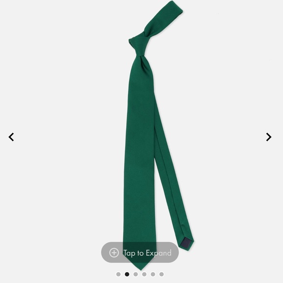 The Tie Bar - Grosgrain Solid Hunter Tie - Picture 3 of 5